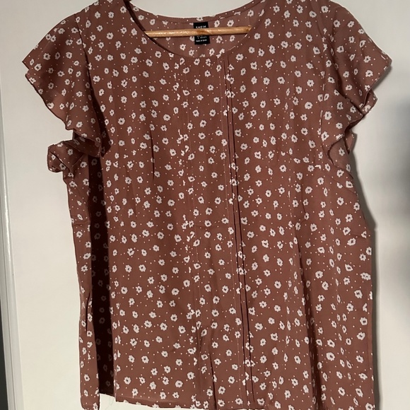 Taupe Floral Shirt - Picture 1 of 3